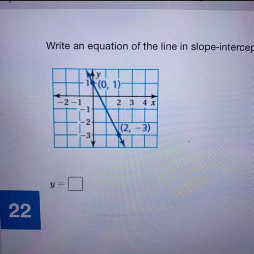 ‼️HELP‼️ Write an equation of the line in slope-intercept form