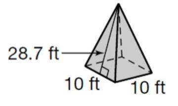What is the area of the base (B) of the figure below?

20 square feet 
40 square feet
100 square f