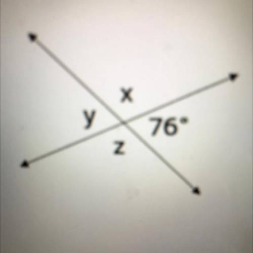 What are the measures of angle z and y? I need both answers.