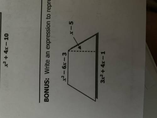 Write an expression to represent the area of the trapezoid below. Show all work