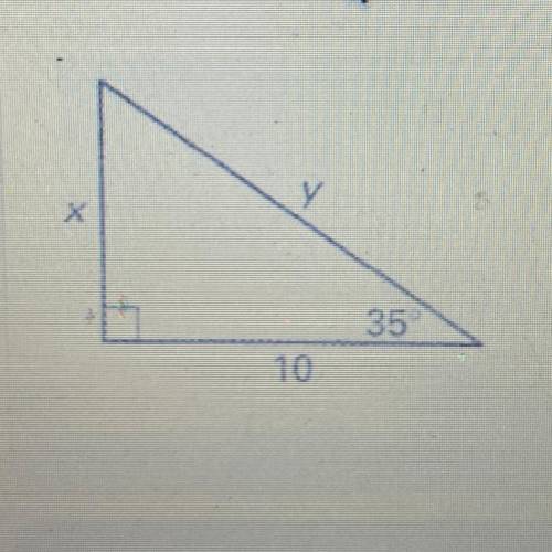 Find the value of X and Y in the triangle