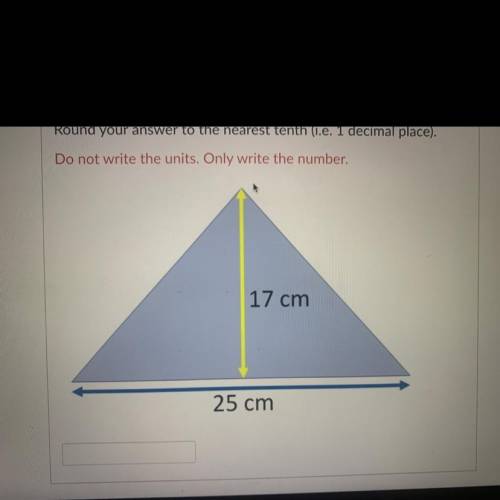 Find the AREA of the triangle below