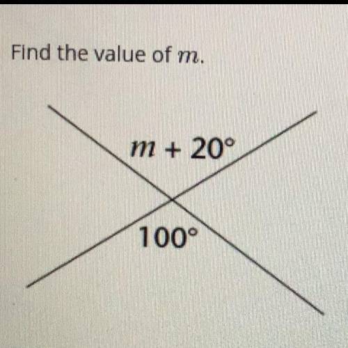 I need help ASAP 
FIND THE VALUE OF M