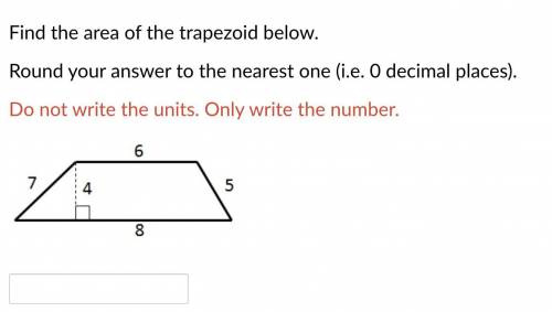 Find the AREA of the trapezoid below.