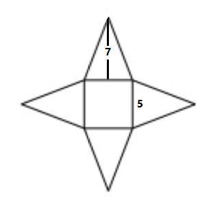 Find the total surface area of the figure below:
