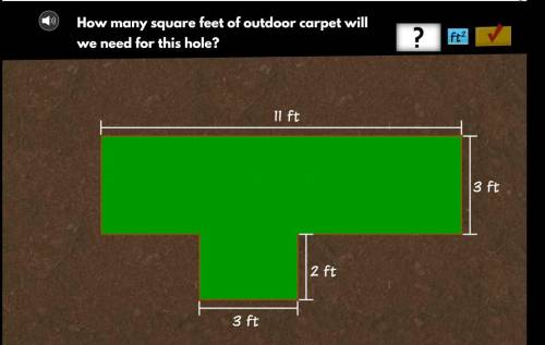 How many square feet of outdoor carpet will we need for this hole?​ ASAP