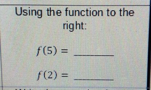 Using the function to the right: f(5)f(2)​