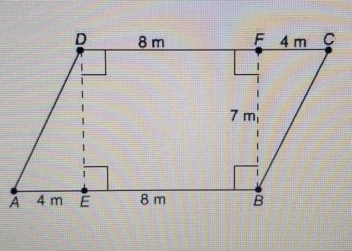 What is the area of this parallelogram? O 28 m2 O 56 m2 0 84 m2 0 120 m2​