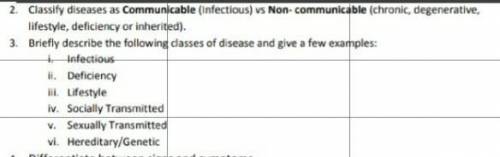 Need some help with number 2 so give me diseases please​