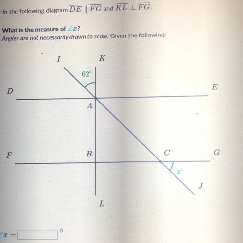 Please help! what is the measure of x?