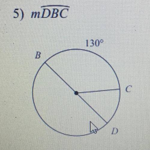 Find the measure of the arc or central angle indicated. Assume that lines which appear to be

diam