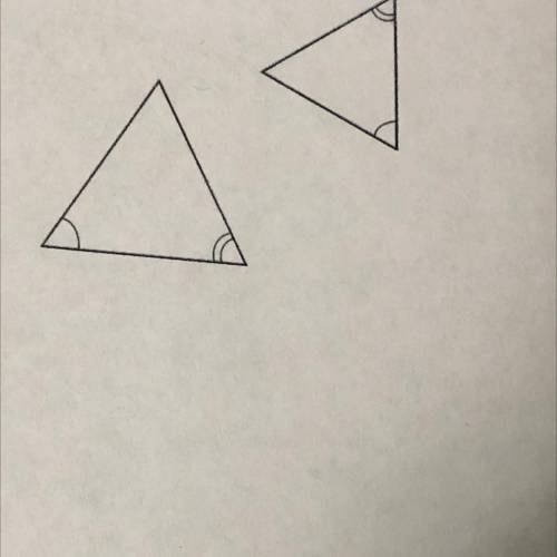 Determine if the triangles below are similar. If they are, give the rule that you used to determine