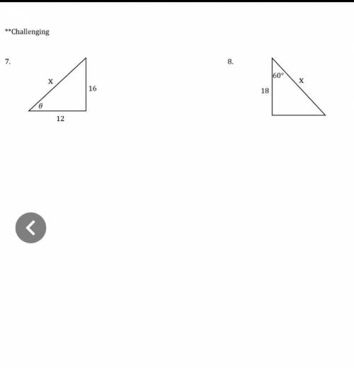 TRIG HW; find missing side by using trignometry
