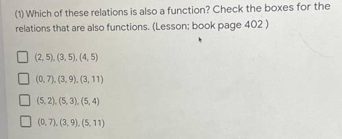 Which of these is a function please answer.
