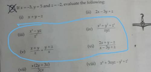If x = -3, y = 5 and z = -2, evaluate the following:help plsssssnote giving brilst​