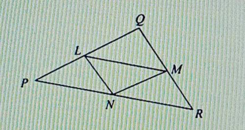 If L, M and N are the midpoints of the sides of the triangle PQR, PR= 46, PQ = 40, and LN = 17, fin