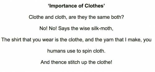 Compose 4 lines on importance of clothes​