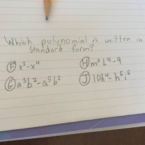 Which polynomial is written in standard form ?