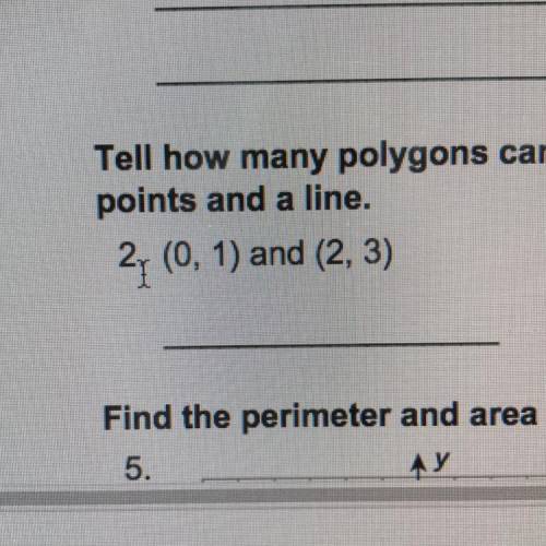 Tell how many polygons can be formed by each set of points or set of
points and a line.