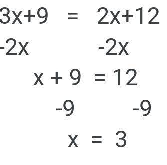 Can someone solve 3y − 3 = 2y + 6
step by step
Like the example below
