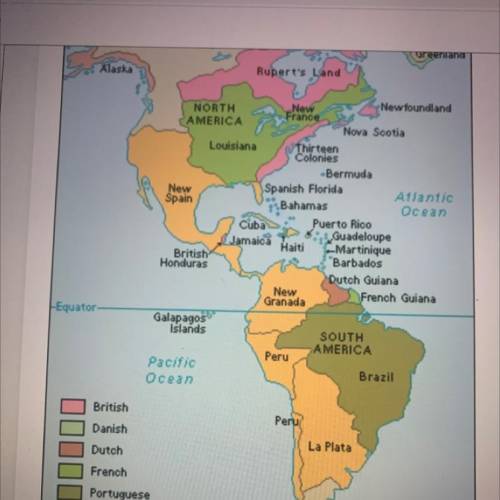 What conclusion can you draw from this map?

1. Slaves were in South America 
2. The 13 colonies w