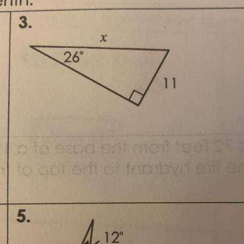 Solve for x- round to the nearest tenth- Trigonometry