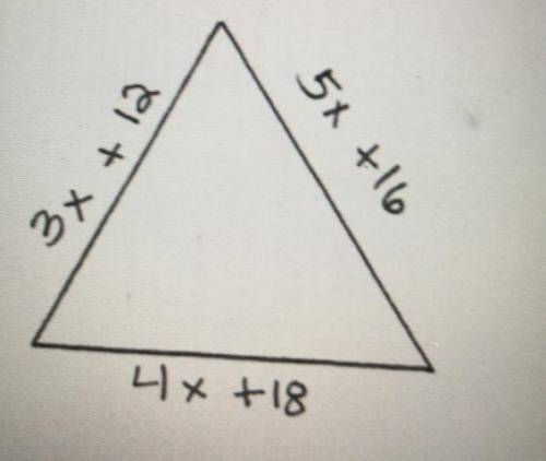 The perimeter of the triangle is 202cm. Using that find the value of x