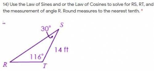 A guide into how to use law of sines or cosines would be greatly appreciated.