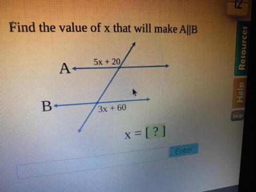 Find the value of x that will make a||b