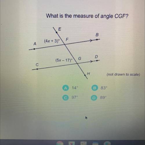 What is the measure of angle CGF?