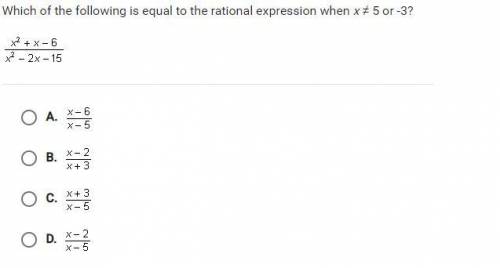 Which of the following is equal to the rational expression when x ≠ 5 or -3?