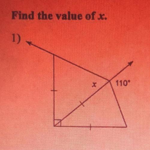 Find the value of x.
please explain how you got it :)
