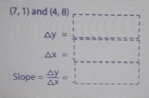 please help me, u have no clue what to do. all it says is find the slope of the line that passes th