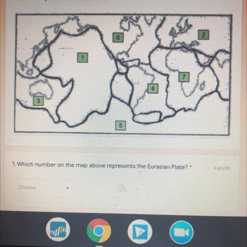 2
1. Which number on the map above represents the Eurasian Plate?