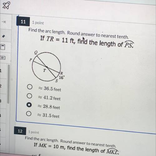 Find the arc length round answer to the nearest tenth