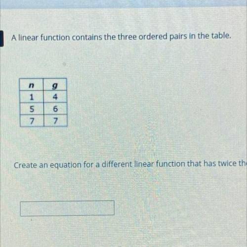 Create an equation for a different linear function that has twice the rate of change and the same i