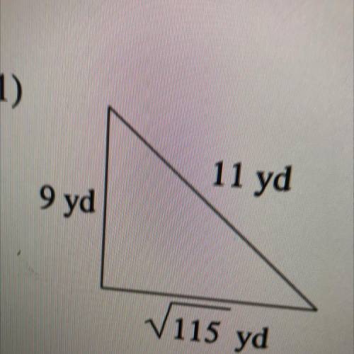 Please help me. 
State if each side is a right triangle