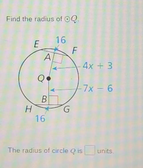 Please help I'll give brainliestFind the radius of circle Q​​