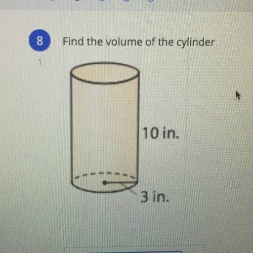 What’s the volume of this cylinder? HELP PLSSS