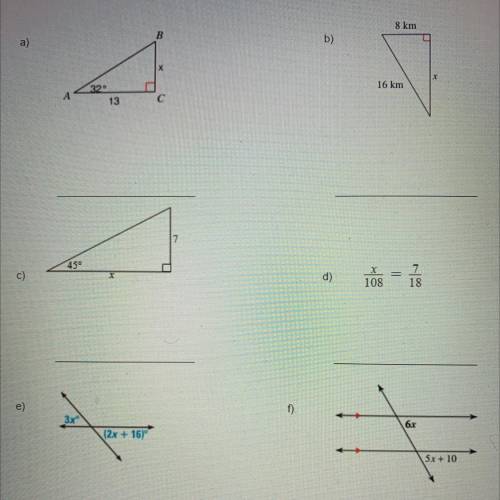 I need help finding the X in these equations