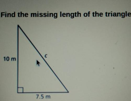 Find the missing length of the triangle​