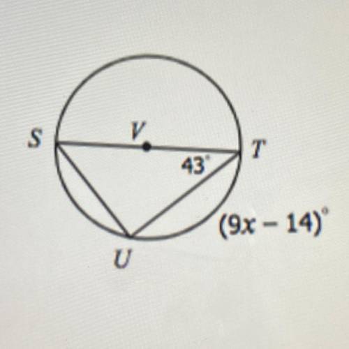 Solve for the following measures in each circle using inscribed angles.