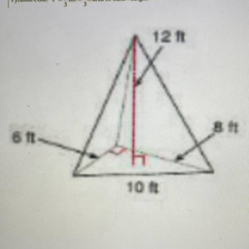 What is the volume of the triangular pyramid to the nearest cubic foot ?