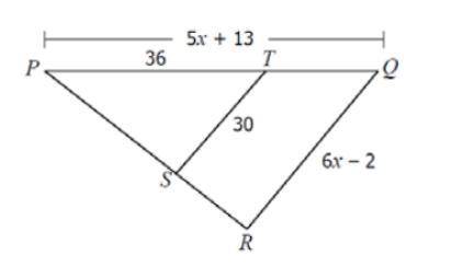 Is pts is congruent to pqr, solve for x GEOMETRY
