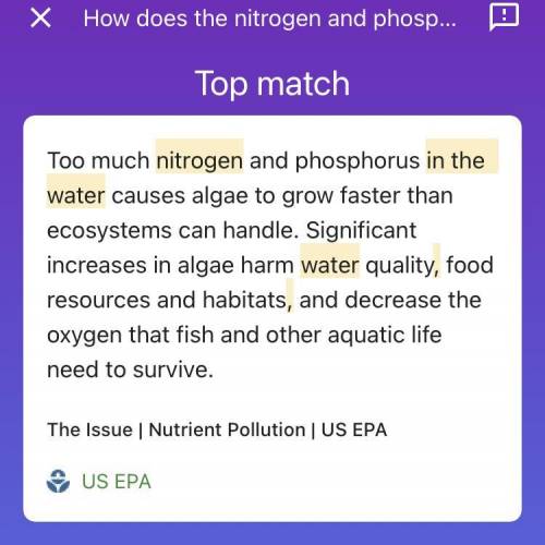 How does the nitrogen and phosphorous in agricultural runoff affect organisms in coastal waters?​