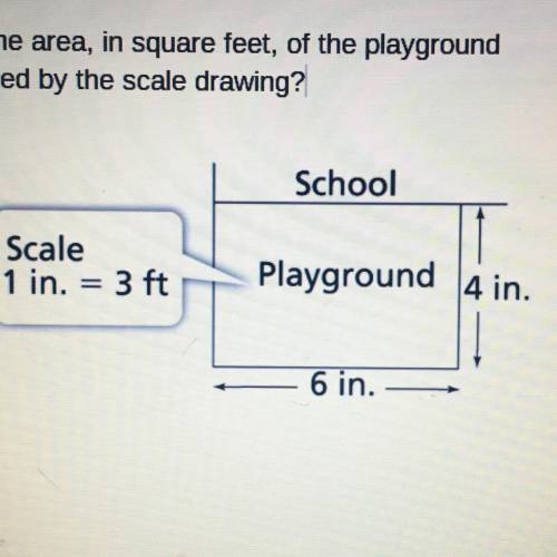 What is the area, in square feet, of the playground

represented by the scale drawing?
1
School
Sc