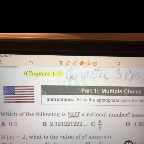 Which of the following is NOT a rational number?
