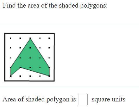 Please find the area of of the shaded polygon