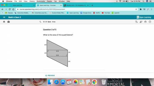 What is the area of this quadrilateral

A.80 square feet 
B.30 square feet 
C.50 square feet 
D.13