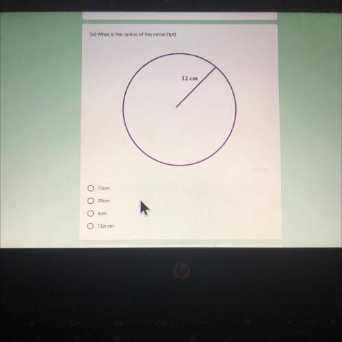 What is the radius of the circle?
12 cm
